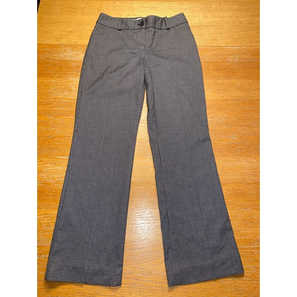 Womens Checked Dress Pants Size 2P Black & White